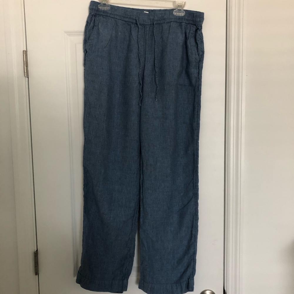 Charter Club Chambray Pull On Linen Pants
